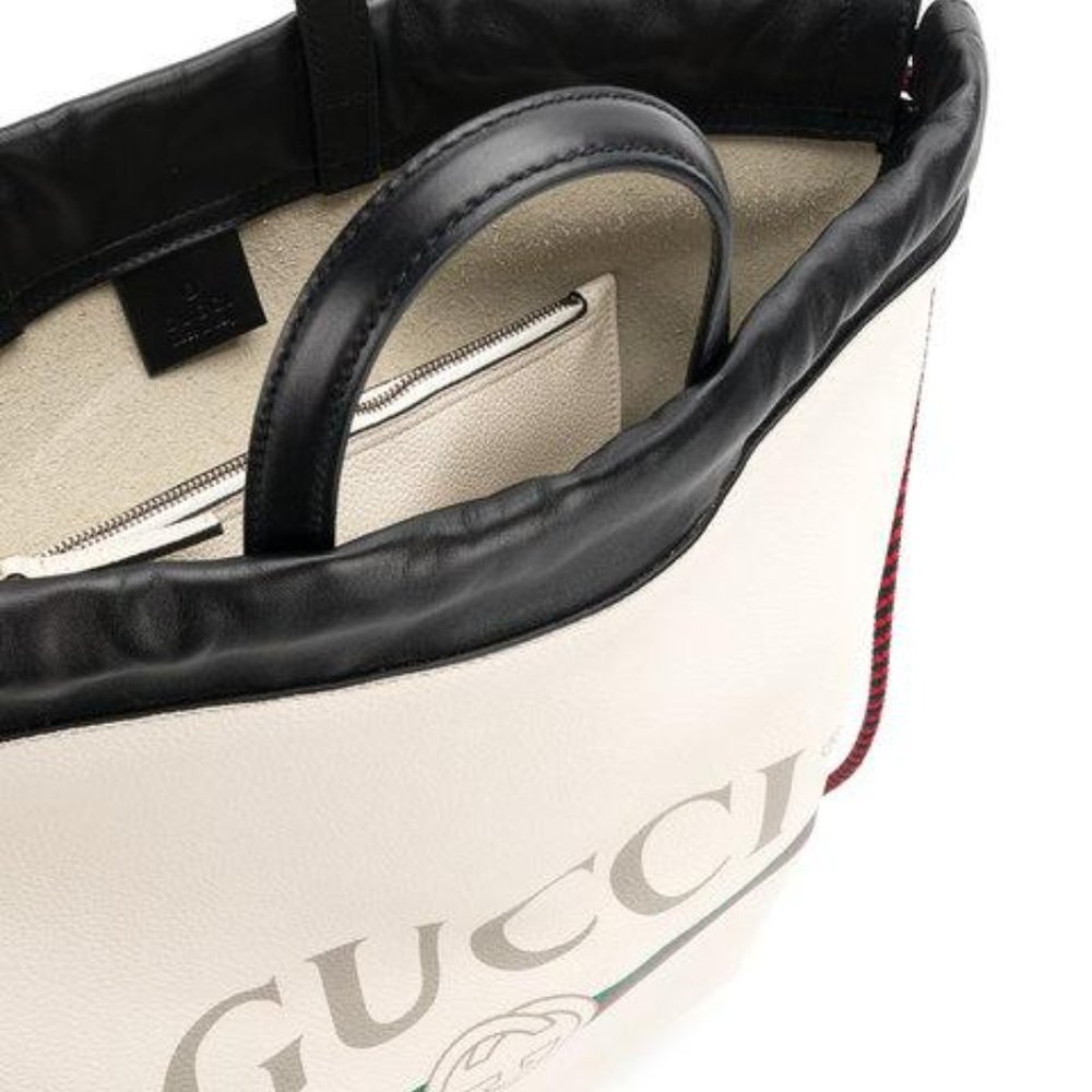Gucci Logo-Print Drawstring Backpack In White New… - image 6